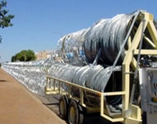 deploying high-density razor wire mesh