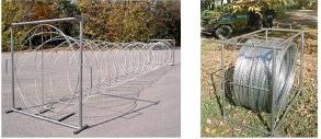 Mobile Razor Wire Security Barrier unfolded and the folded state diagram