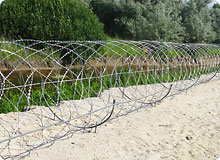 Installation of Razor Wire Mesh on the Ground