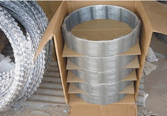 Razor wire packing with into hard cartoon boxes